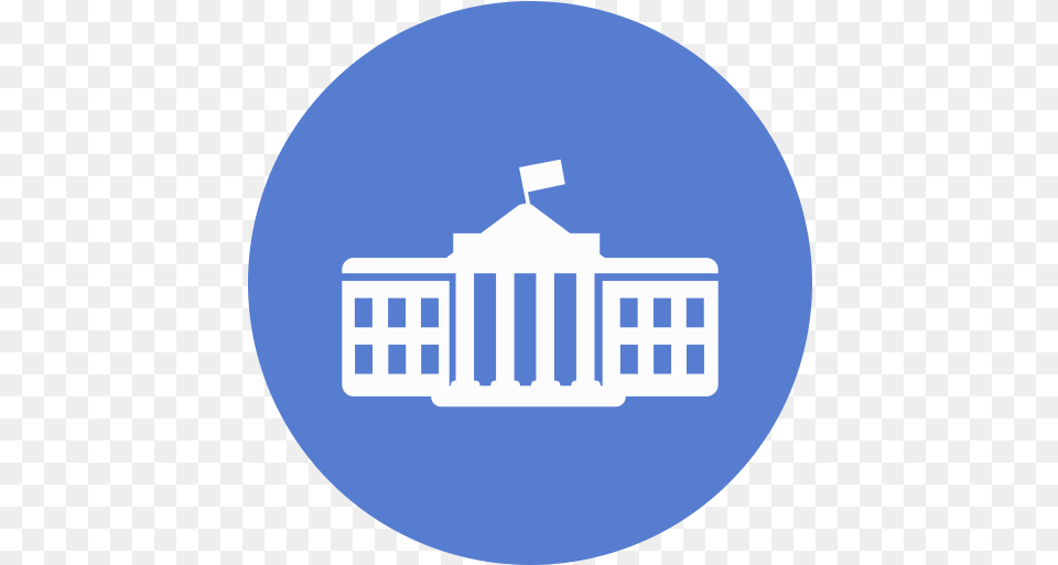Election White House Icon Circle Blue Iconset Circle, Logo, Disk, Architecture, Shrine Free Transparent Png