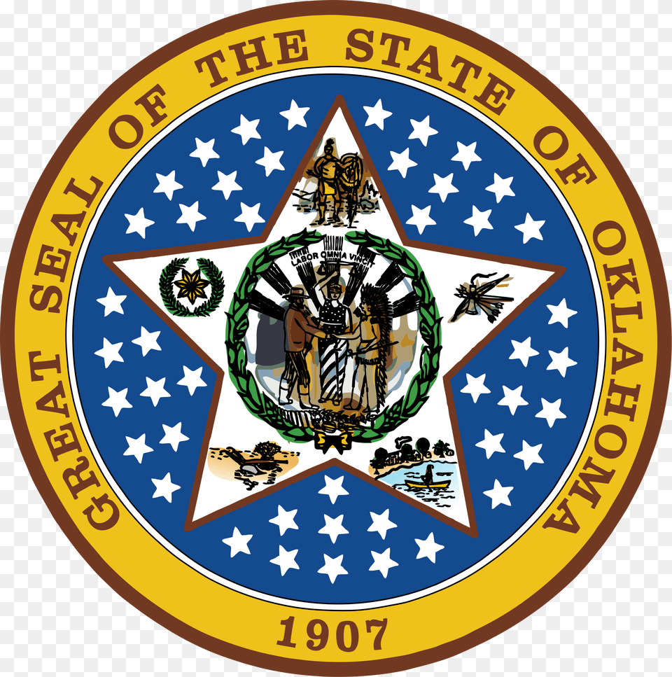 Elections In Oklahoma State Seal For Oklahoma, Badge, Logo, Symbol, Emblem Png Image