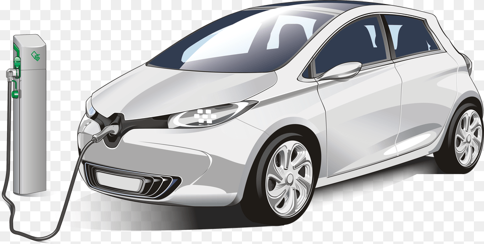 Electric Car Electric Car Charger, Sedan, Transportation, Vehicle, Machine Free Transparent Png