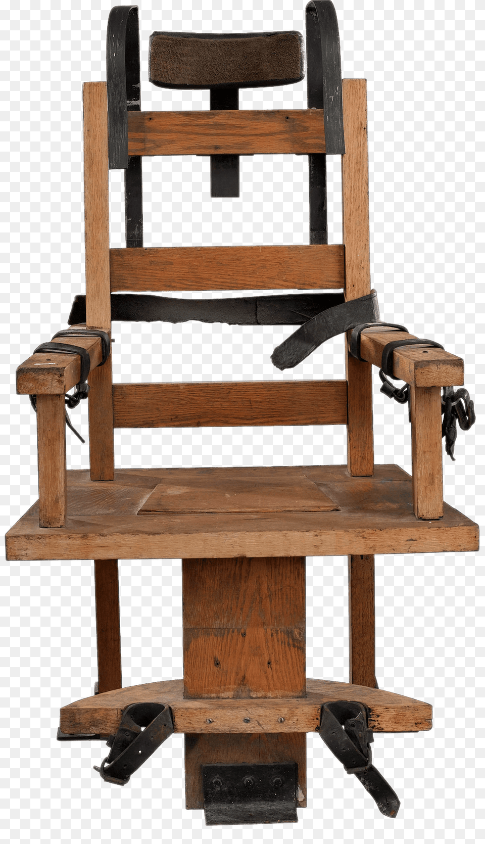 Electric Chair With Black Shoulder Holders, Furniture, Wood, Weapon, Tool Png