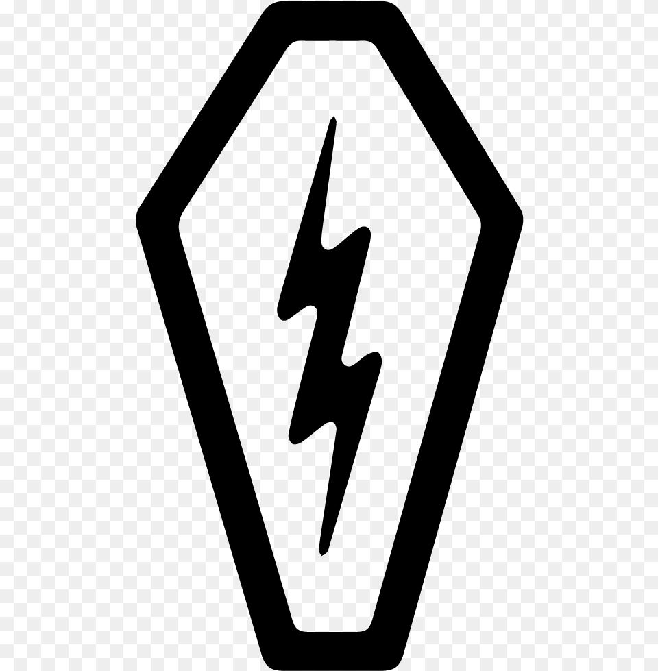 Electric Coffin Logo Coffin Bolt Square Sign, Gray Free Transparent Png