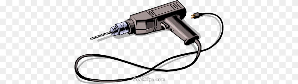 Electric Drill Royalty Free Vector Clip Art Illustration, Device, Power Drill, Tool Png Image