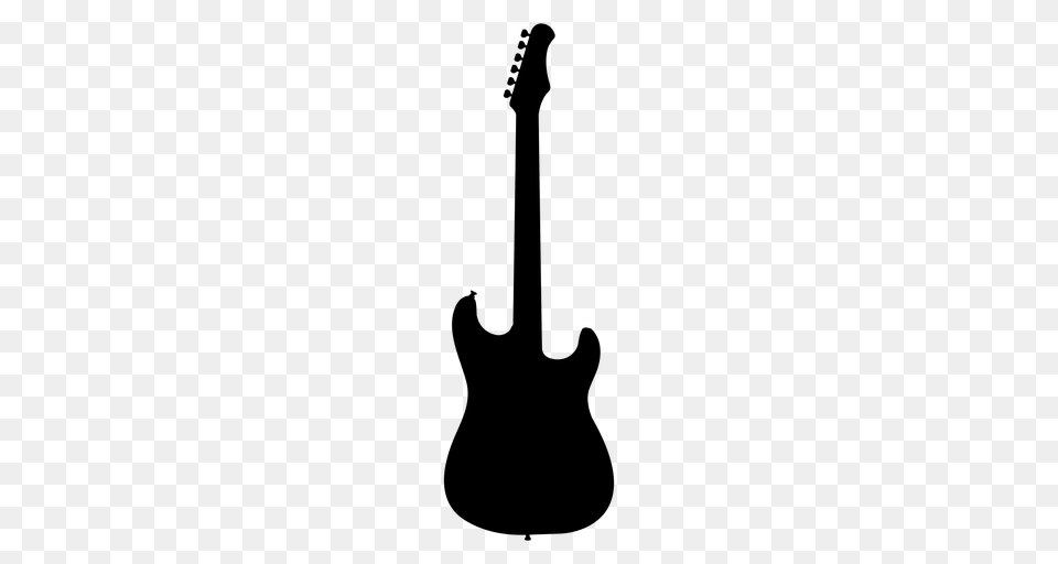 Electric Guitar Musical Instrument Silhouette, Gray Png Image