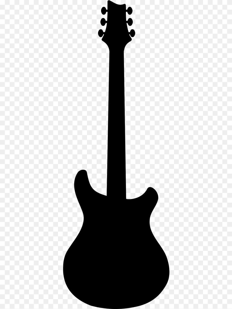 Electric Guitar Silhouette, Gray Png