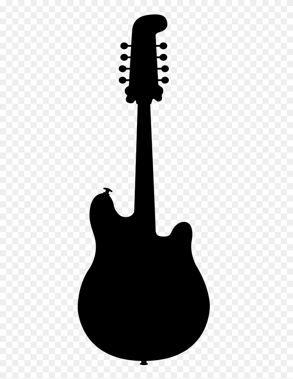 Electric Guitar Silhouette, Gray Free Png Download