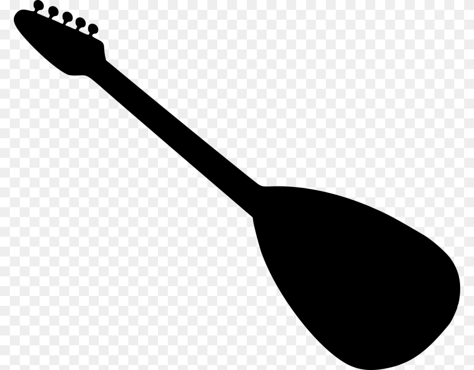 Electric Guitar Silhouette Acoustic Guitar Drawing, Gray Png
