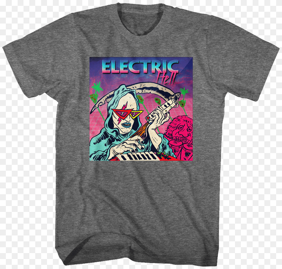 Electric Hell Bill And Ted T Shirt Monster Hunter World T Shirt, Clothing, T-shirt, Person, Face Png