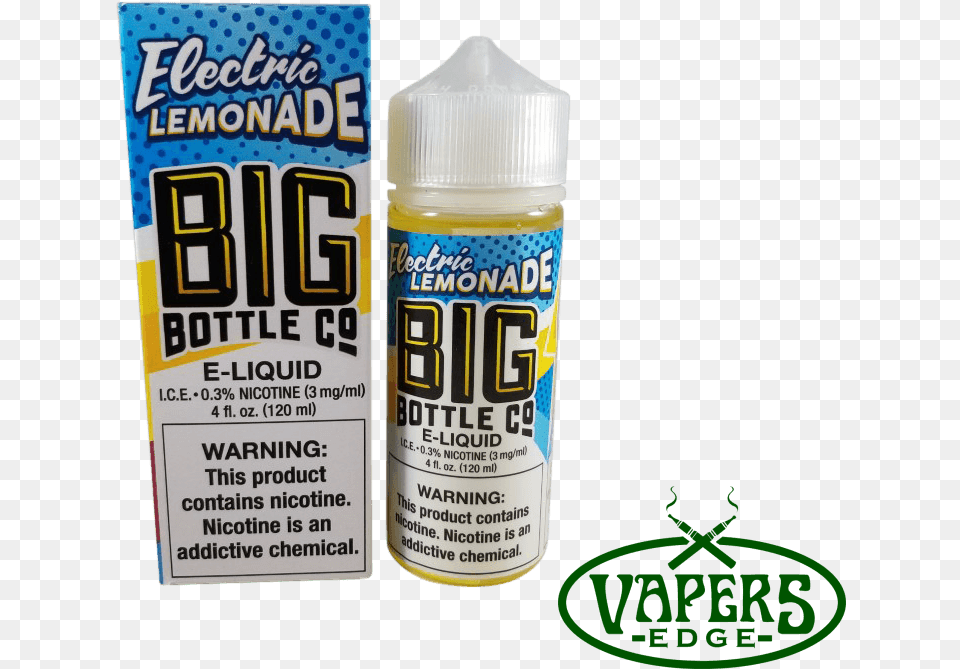 Electric Lemonade By Big Bottle Co Eliquid Clearance Bottle, Can, Tin, Spray Can Png Image