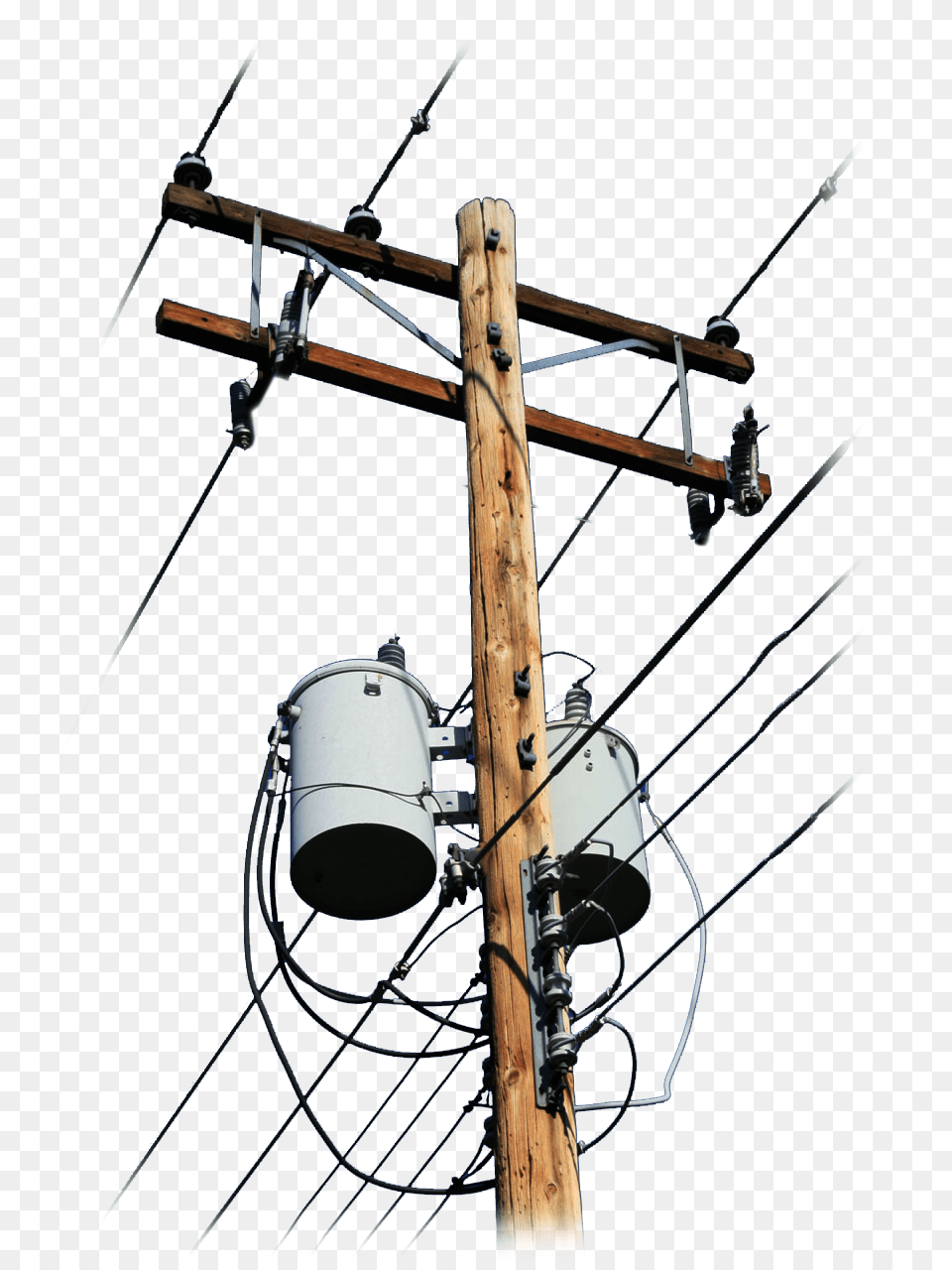 Electric Post, Utility Pole, Cable Png Image