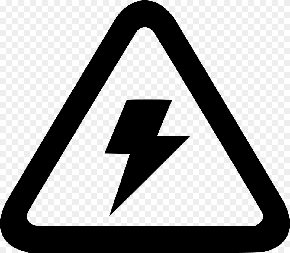 Electric Power Svg Icon Narrow Road Sign Black And White, Symbol, Road Sign, Triangle Free Png Download