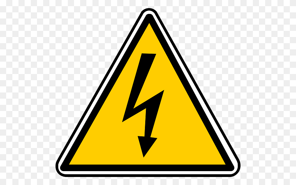Electric Shock Warning Sign, Symbol, Road Sign, Triangle Png Image