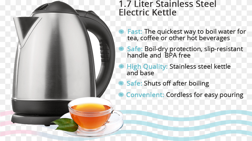 Electric Stainless Steel Coffee Tea Hot Water Kettle Kettle, Cookware, Cup, Pot Free Png