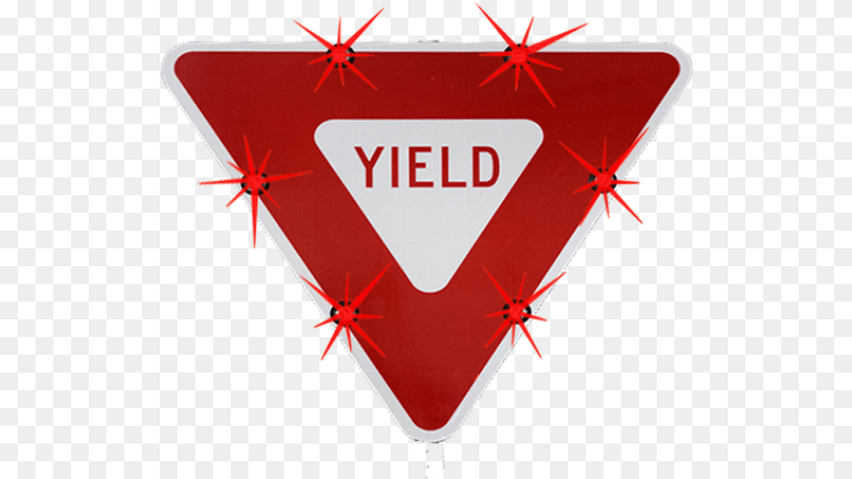 Electric Stop Signs Lighted Orange Yield Sign, Symbol, Road Sign, Triangle Free Png Download