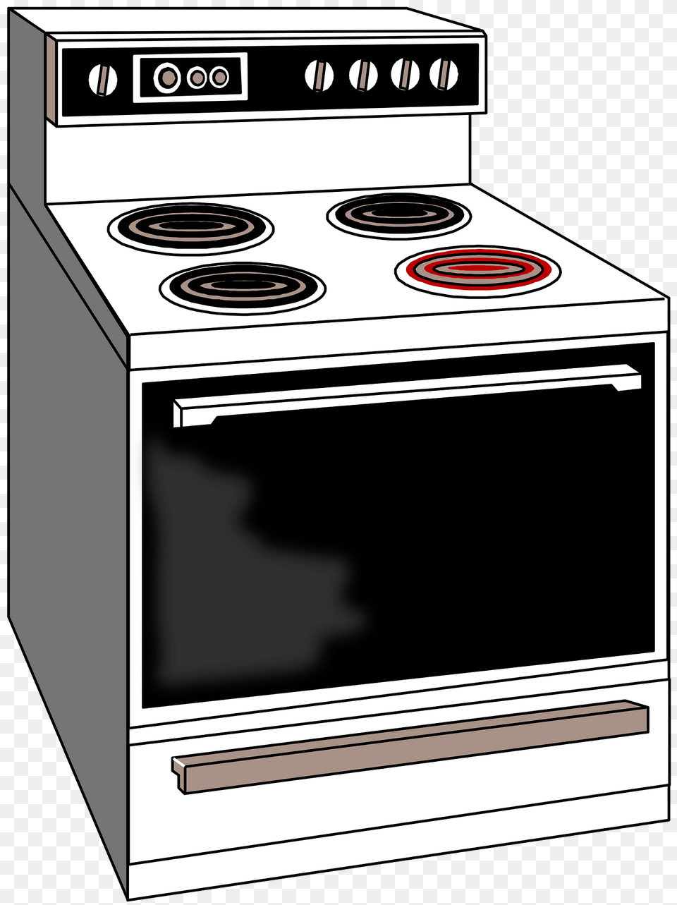 Electric Stove With Front Burner On Clipart, Appliance, Oven, Electrical Device, Device Free Png
