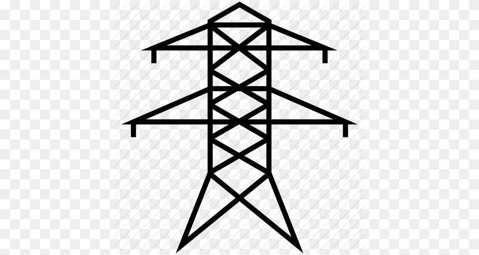 Electric Tower Electrical Grid Electricity Power Lines Icon, Cable, Electric Transmission Tower, Power Lines Png Image