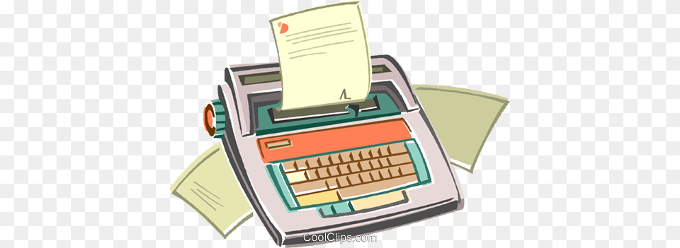 Electric Typewriter Royalty Vector Clip Art Illustration, Computer, Computer Hardware, Computer Keyboard, Electronics Png