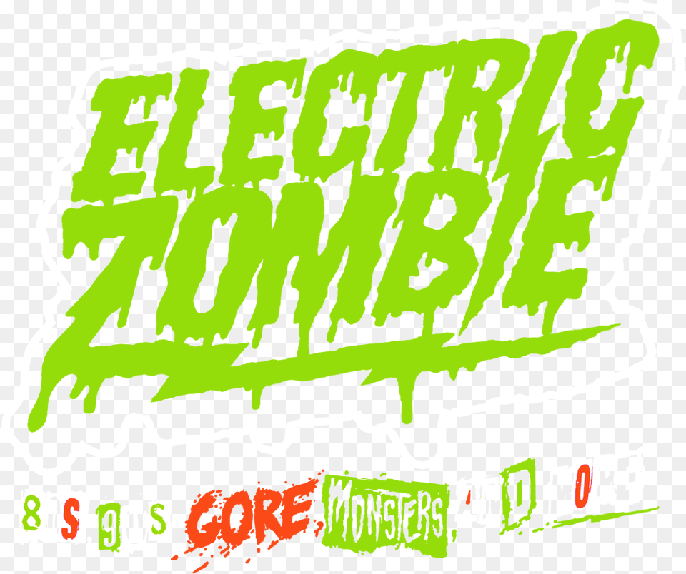 Electric Zombie Illustration, Green, Text, Advertisement Free Png