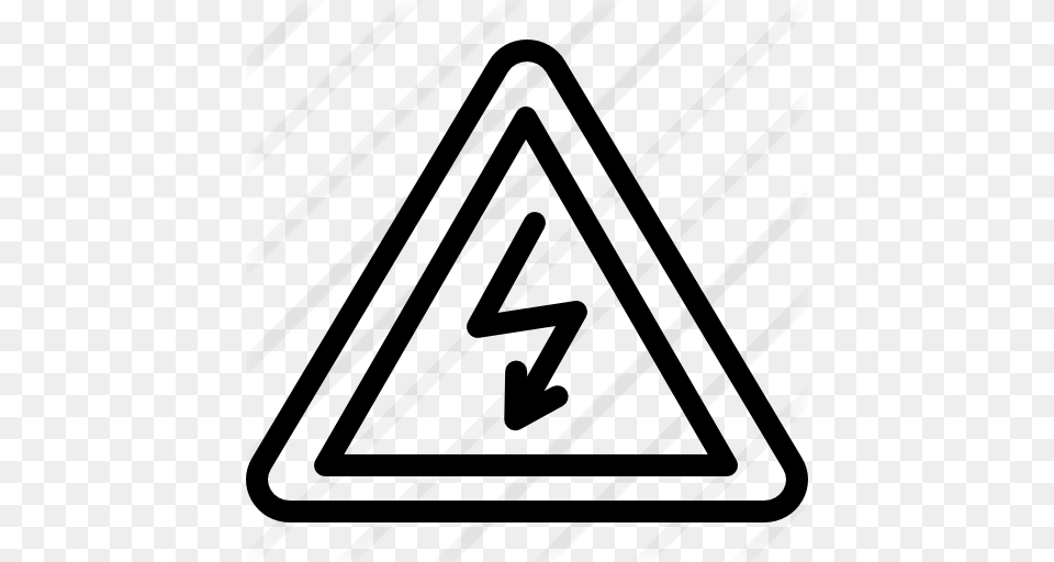 Electrical Danger Sign, Gray Free Png