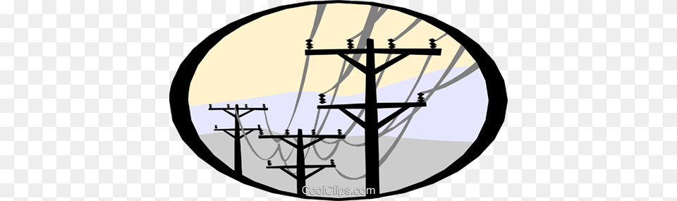 Electrical Energy Royalty Vector Clip Art Illustration Illustration Of Electrical Energy, Utility Pole, Cable, Power Lines, Chandelier Free Png Download