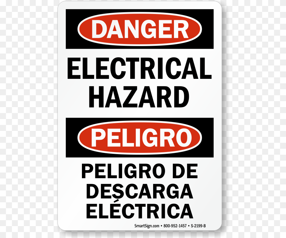 Electrical Hazard Peligro De Descarga Electrica Sign, Advertisement, Poster, Symbol, Scoreboard Free Transparent Png