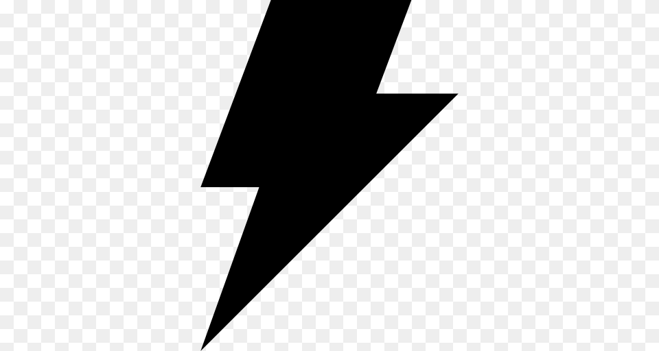 Electrical Storm Weather Symbol Of Black Lightning Bolt, Gray Png Image
