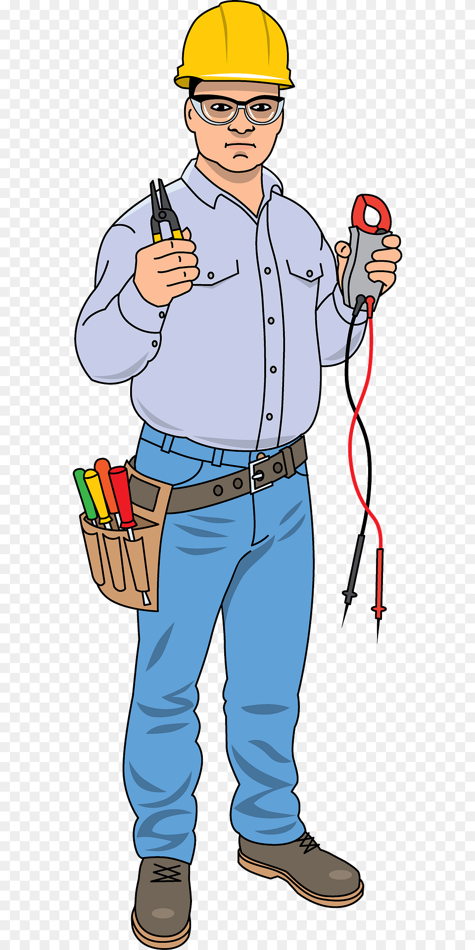 Electrician Clipart, Helmet, Clothing, Hardhat, Person Free Png Download