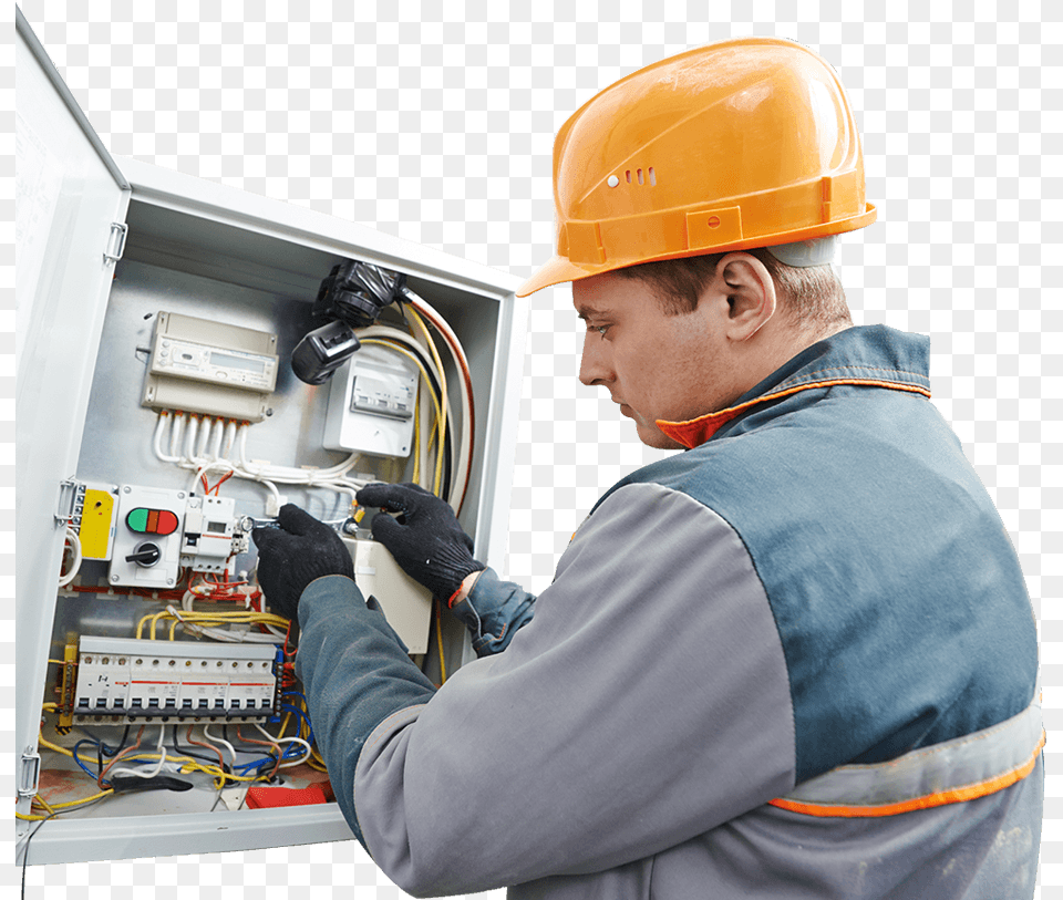 Electrician Working Construction Worker, Person, Helmet, Hardhat, Clothing Png
