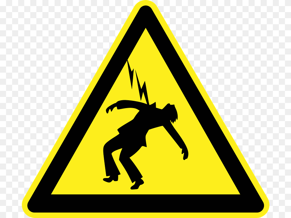 Electricity Flash Lightning Danger Warning Yellow High Voltage, Sign, Symbol, Person, Road Sign Free Transparent Png