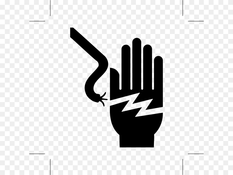 Electricity Hand Electrical Wire Warning Danger Electrical Hazard Sign, Gray Free Png Download