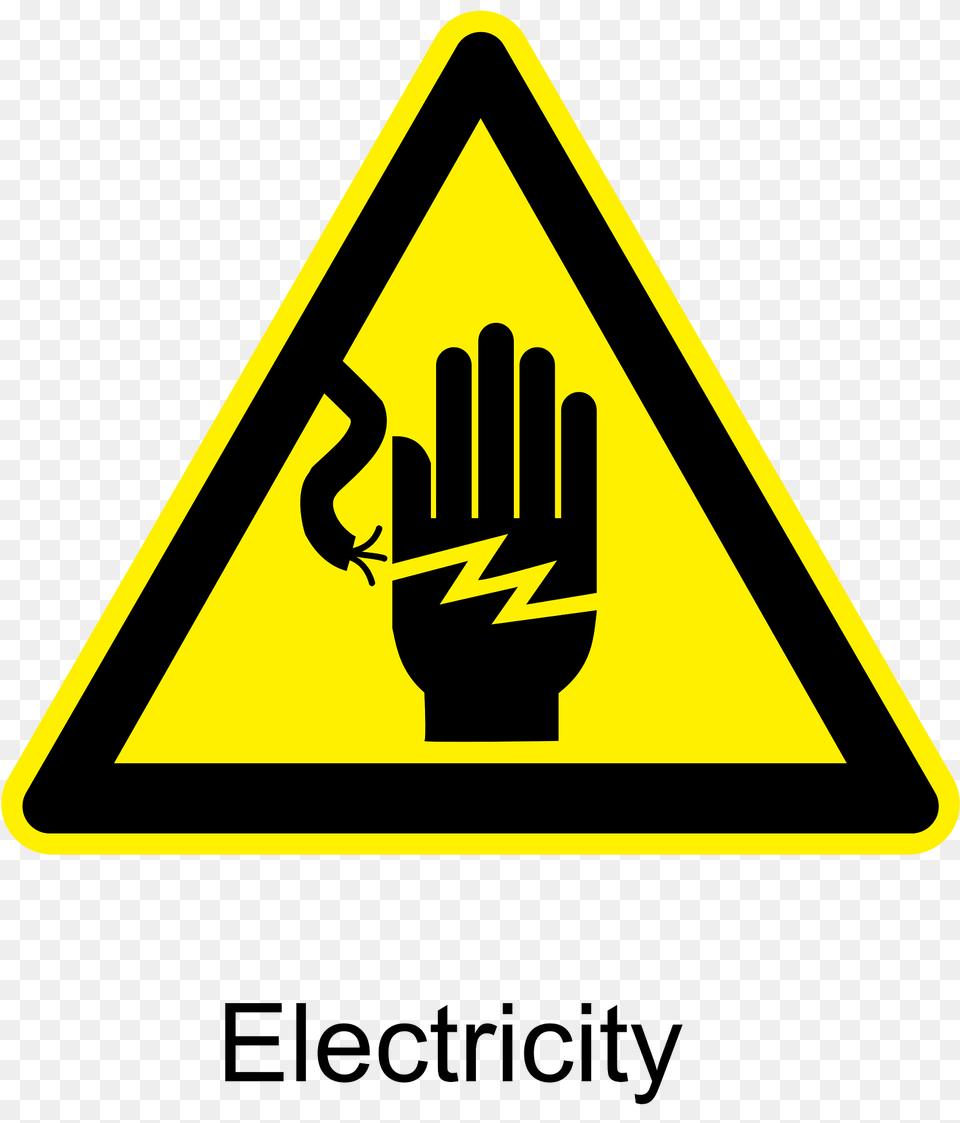 Electricity Warning Sign Clipart, Symbol, Road Sign Free Png Download