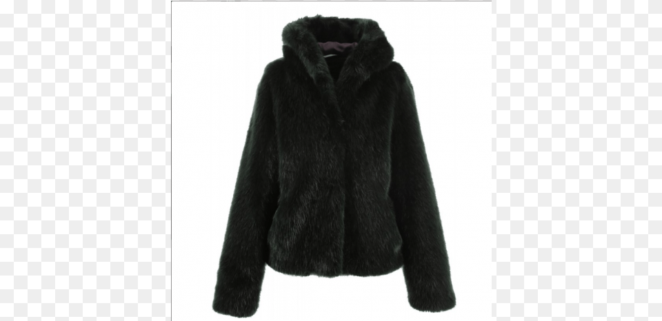 Electro Hooded Fake Fur Jacket In Green Fake Fur, Clothing, Coat, Animal, Mammal Png