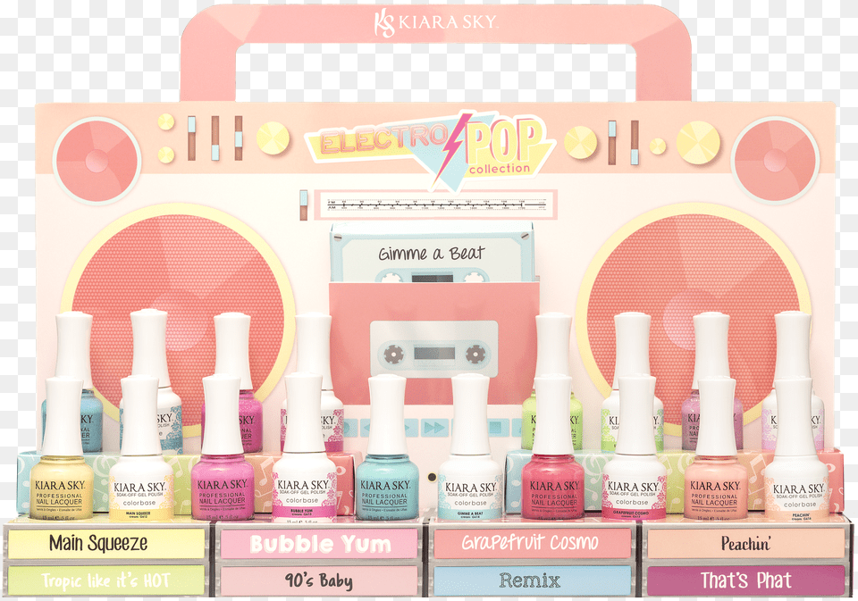 Electro Pop Collection In Gel And Lacquer Kiara Sky Electro Pop, Cosmetics, Bottle, Lotion, Cabinet Free Transparent Png