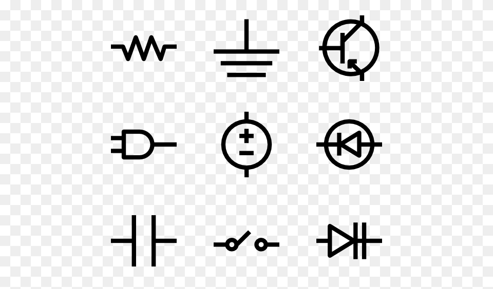 Electronic Circuit Icons, Gray Free Png Download