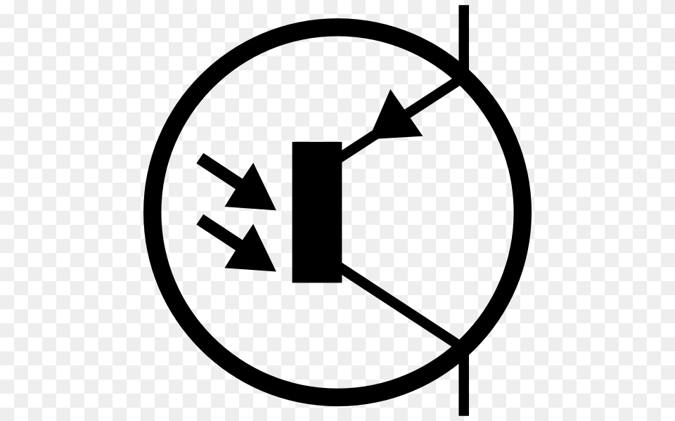 Electronic Phototransistor Pnp Circuit Symbol Clip Art Vector, Stencil, Sign Free Transparent Png