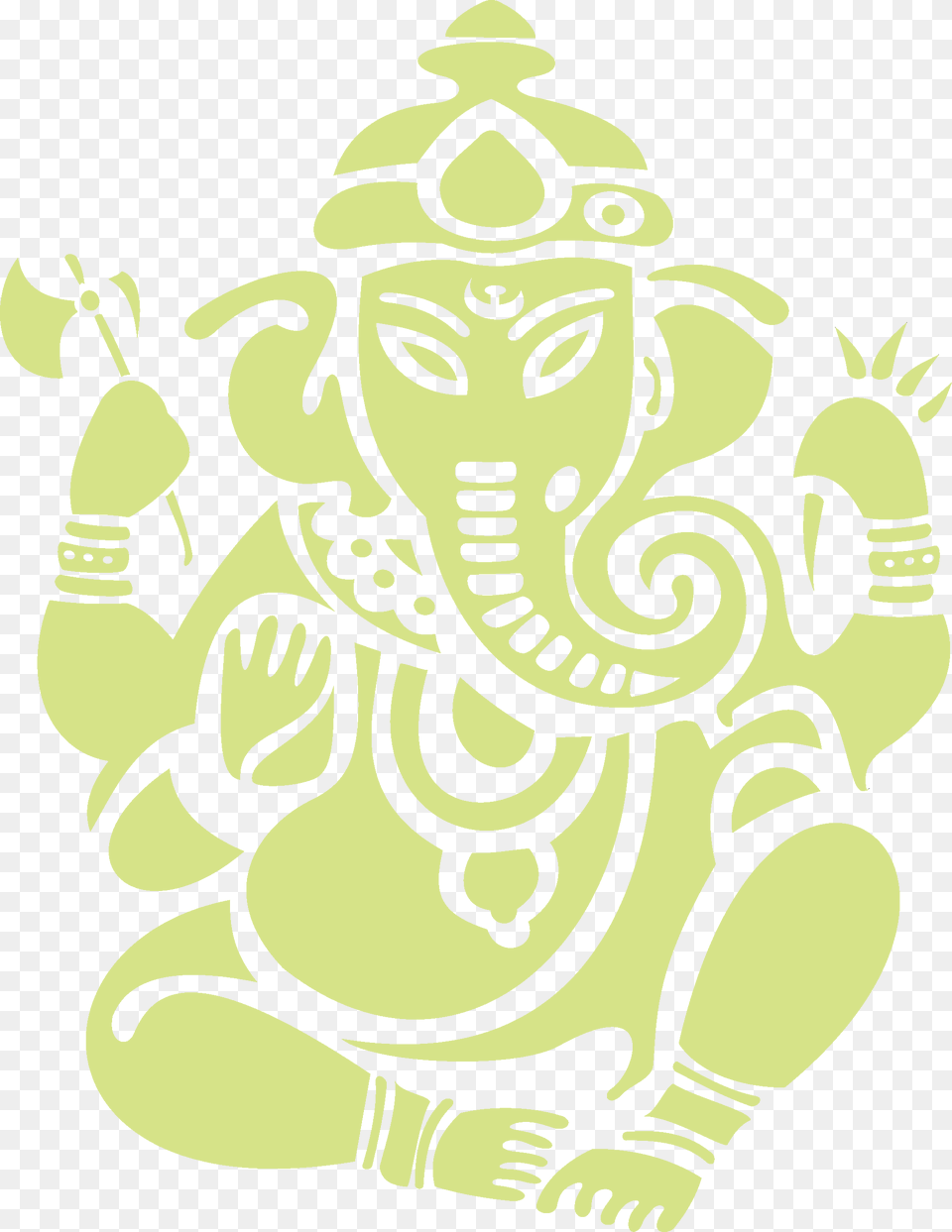 Elefant Gruen Hell Ganesha T Shirt, Art, Stencil Free Png Download