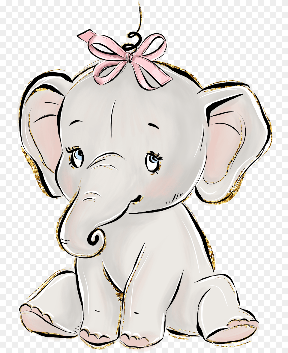 Elefantinho Elefante Watercolor Elefantinha Elefante Baby Rosa, Person, Face, Head Png Image