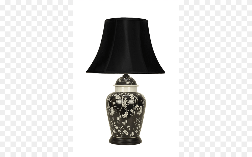 Elegant Black Hand Painted Temple Jar Ceramic Table Daiyu Chinese Design Ceramic Table Lamp Oriel Lighting, Table Lamp, Lampshade Free Png