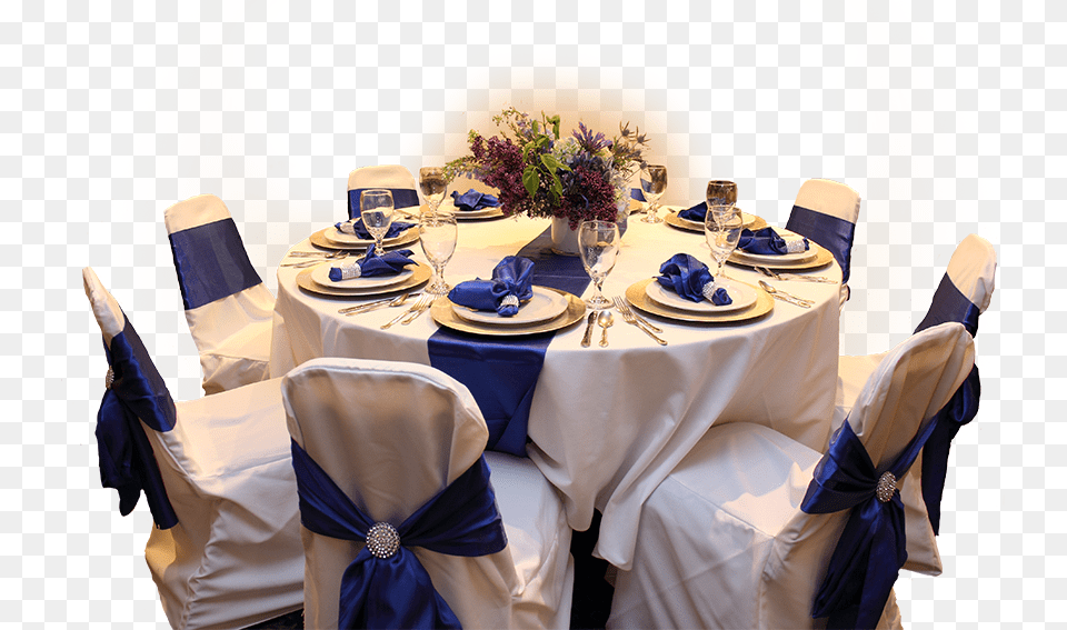 Elegant Blue Table Decor Wedding Table Cloth, Plant, Flower Arrangement, Flower, Dining Table Free Png