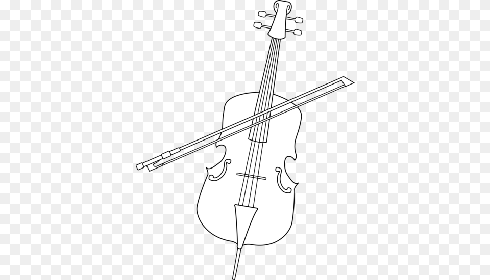 Elegant Cello Line Art Cello Clip Art, Musical Instrument, Bow, Weapon Png Image