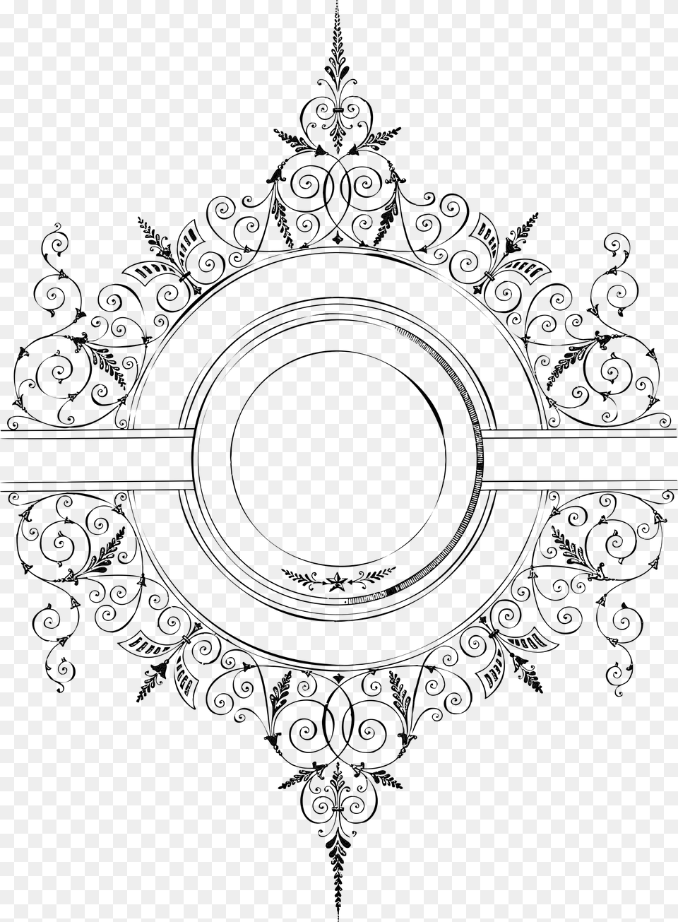 Elegant Design Ornament Border, Gray Free Transparent Png