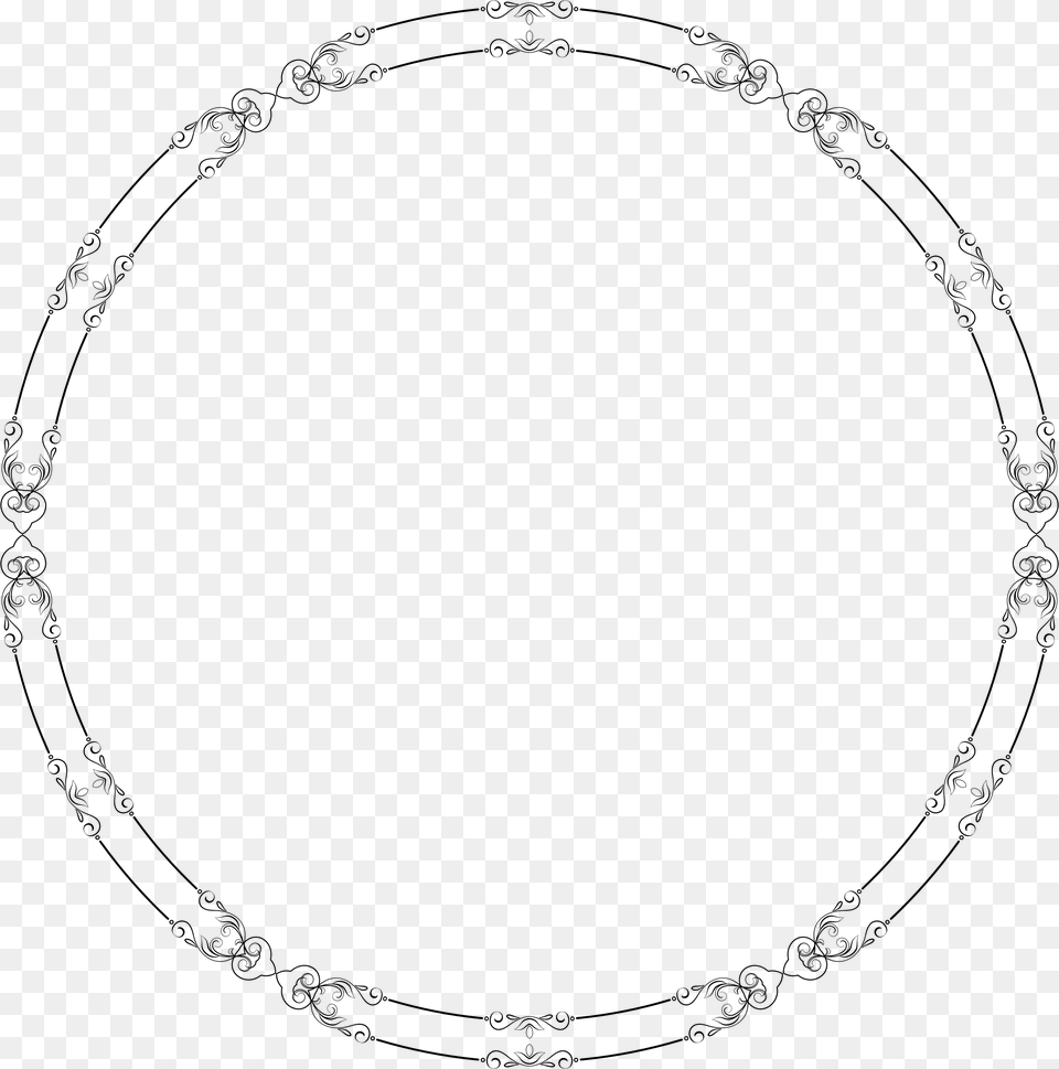 Elegant Flourish Frame Extrapolated 17 Clip Arts Circle, Gray Free Transparent Png