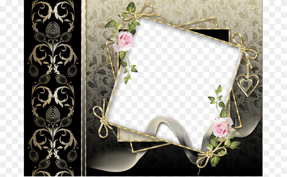 Elegant Frames Transparent Background, Rose, Art, Plant, Floral Design Png Image