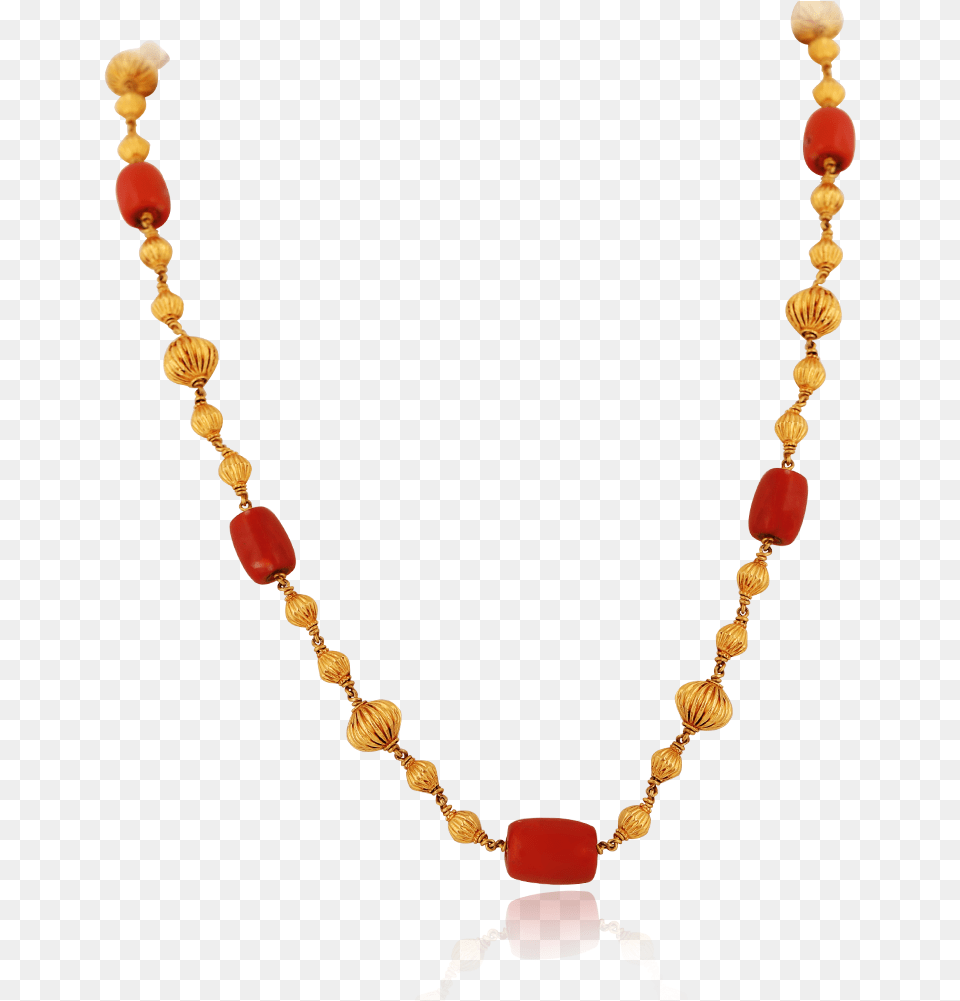 Elegant Gold Amp Red Coral Necklace Red Coral Mala With Gold, Accessories, Bead, Bead Necklace, Jewelry Free Png