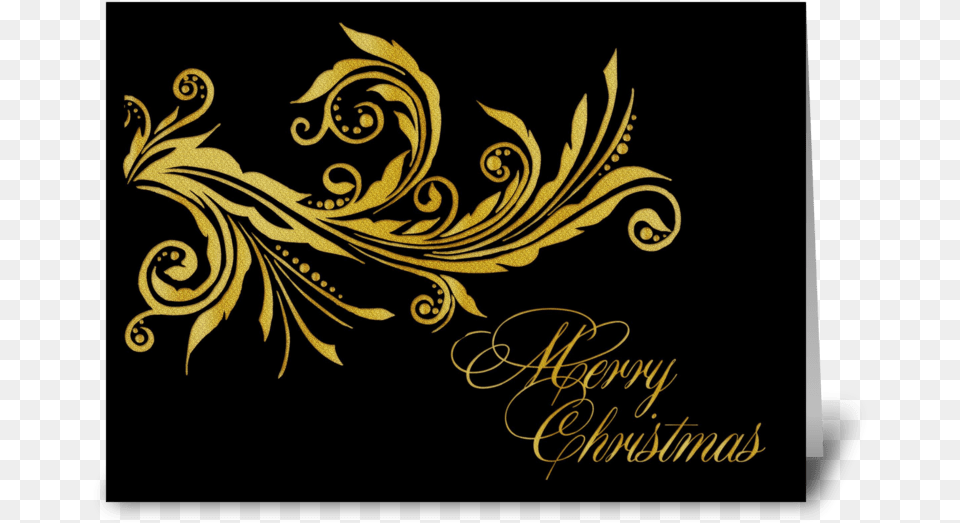 Elegant Gold Flourish Merry Christmas Greeting Card Greeting Cards Christmas Elegant, Art, Floral Design, Graphics, Pattern Free Png Download