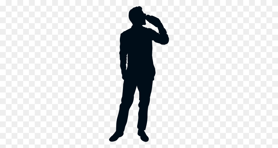 Elegant Man Drinking Silhouette, Adult, Male, Person, Clothing Png