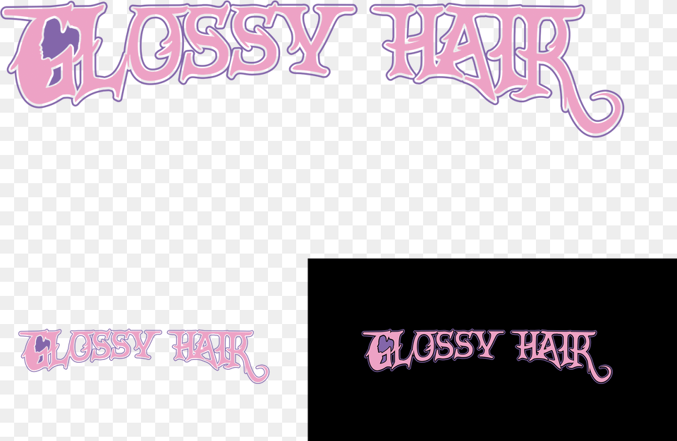 Elegant Playful Hair Logo Design For Glossy By Language, Purple, Text, Blackboard Free Png
