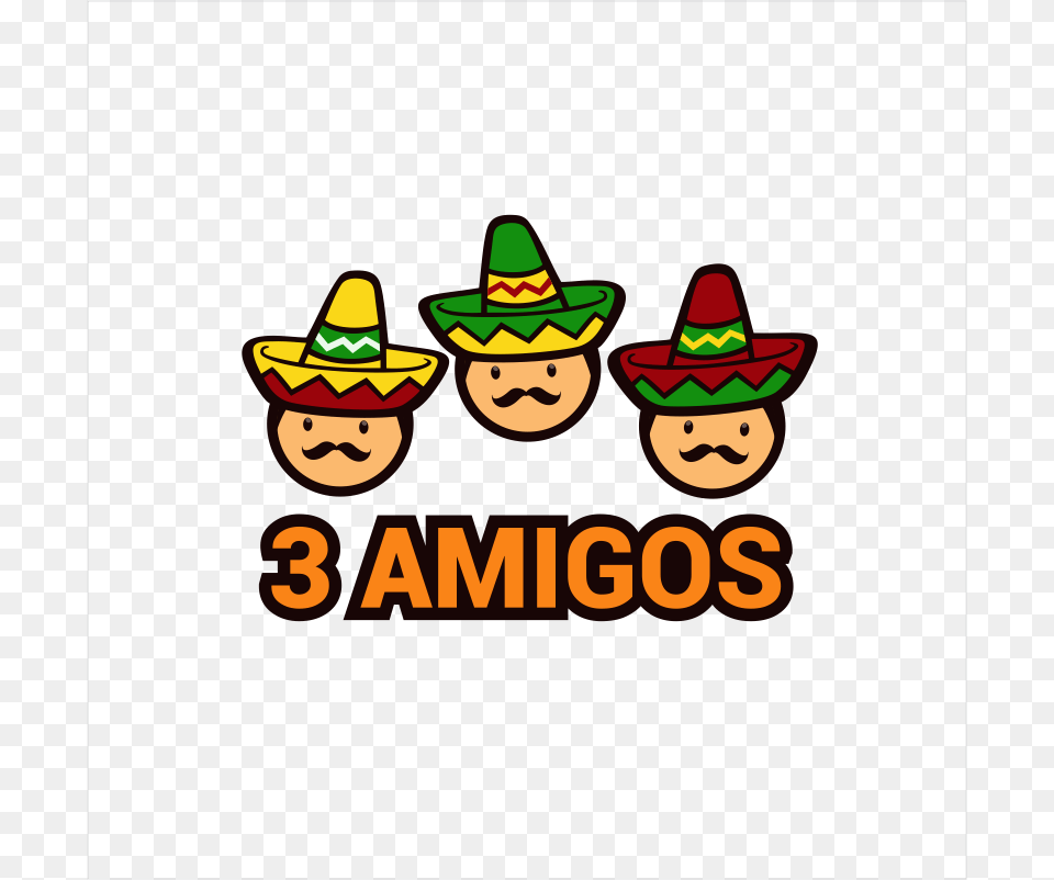 Elegant Playful Restaurant Logo Design For A Company 3 Amigos Logo, Clothing, Hat, Baby, Person Png