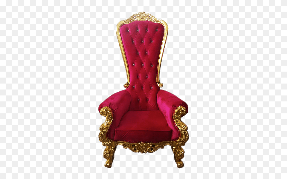 Elegant Red Throne, Chair, Furniture, Armchair Png Image