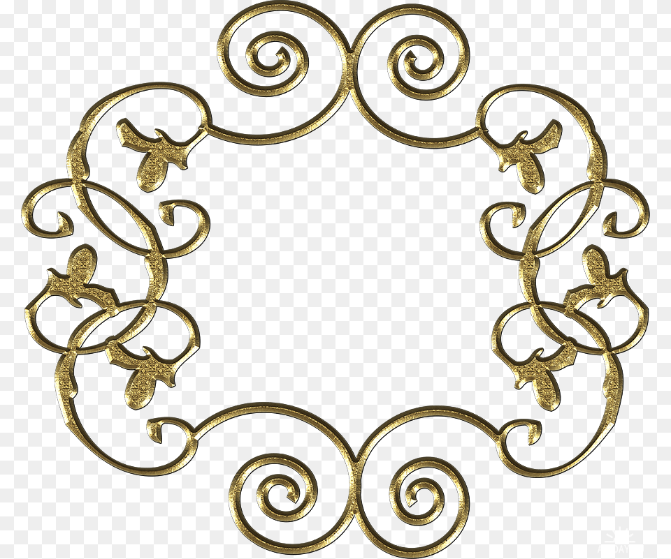 Elegant Scroll Border Circle, Bronze, Chandelier, Lamp Png Image