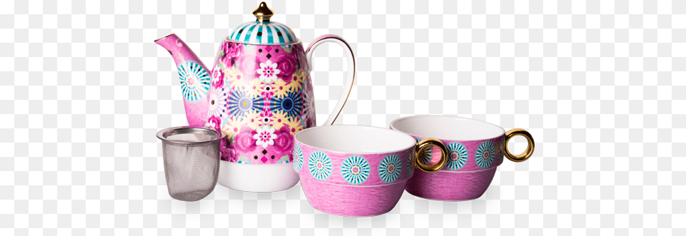 Eleganza Tea For Two Flamingo Teapot, Art, Cookware, Cup, Porcelain Free Png Download